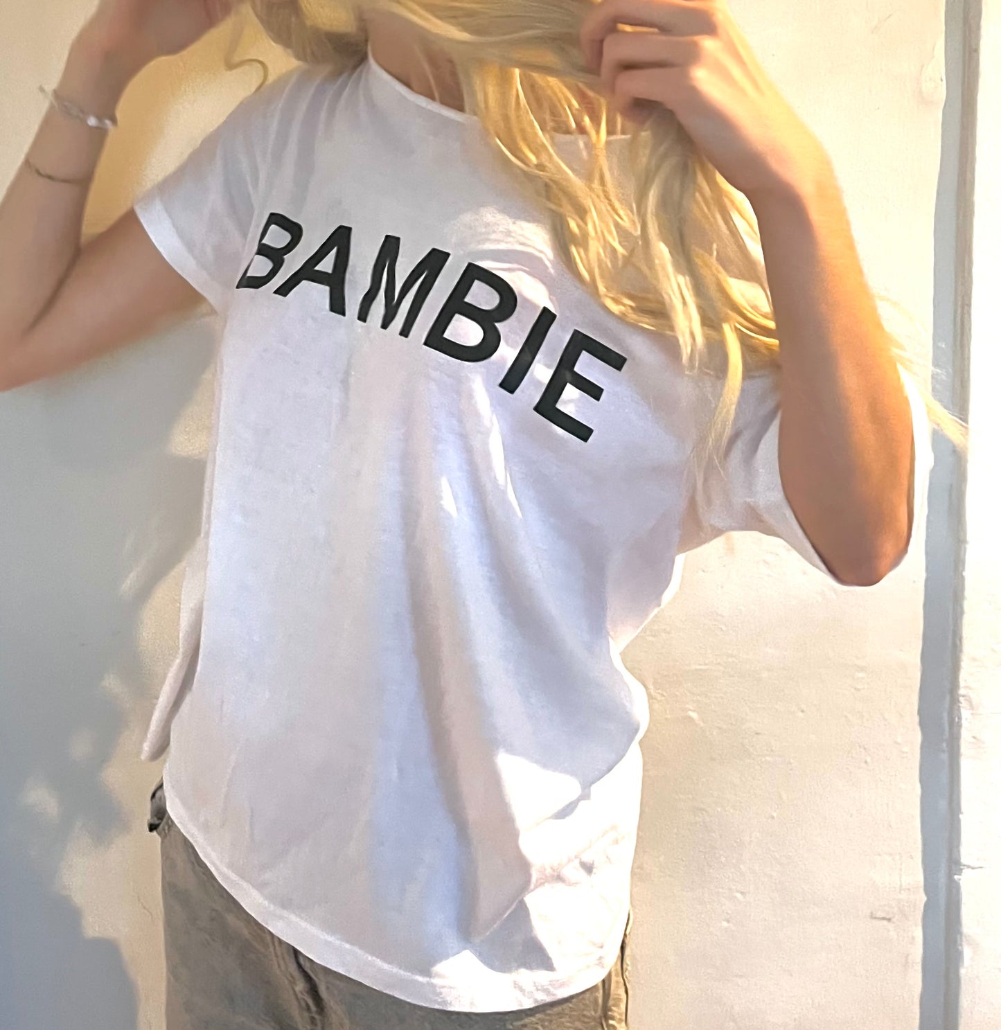 Off the shoulder baggy tee