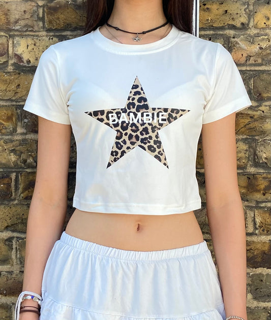 BAMBIE Leopard Star Baby Tee